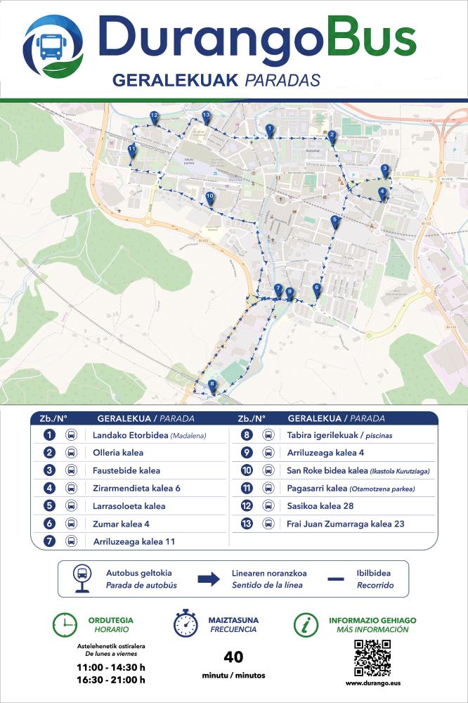 Imagen DurangoBus, el servicio de autobús urbano para conectar los barrios del municipio con las piscinas de Tabira